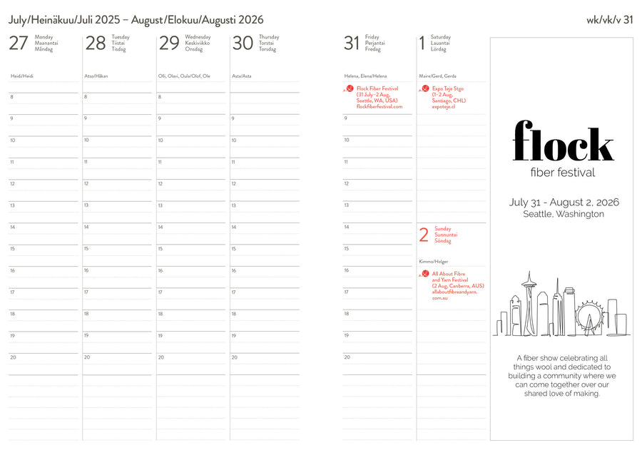 Knitter's Year 2026. Weekly Planner