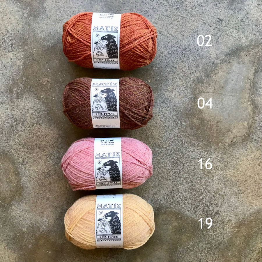 wolle 02 rost 04 braun 16 rosa 19 gelb retrosaria rosa pomar matiz woll-habitat